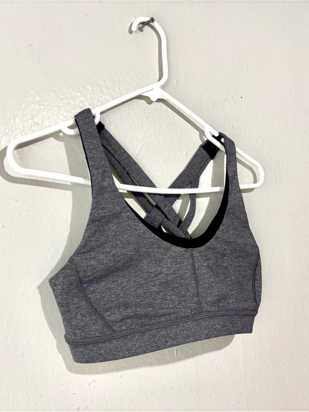 lululemon athletica Heather Gray Crisscross Back Sports Bra - Picture 3 of 8
